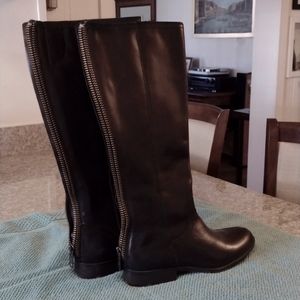 Frye black riding style boot size 8.5, 1" heel